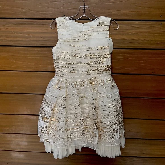 Little Girls Kids White Formal Dress - Picture 1 of 4